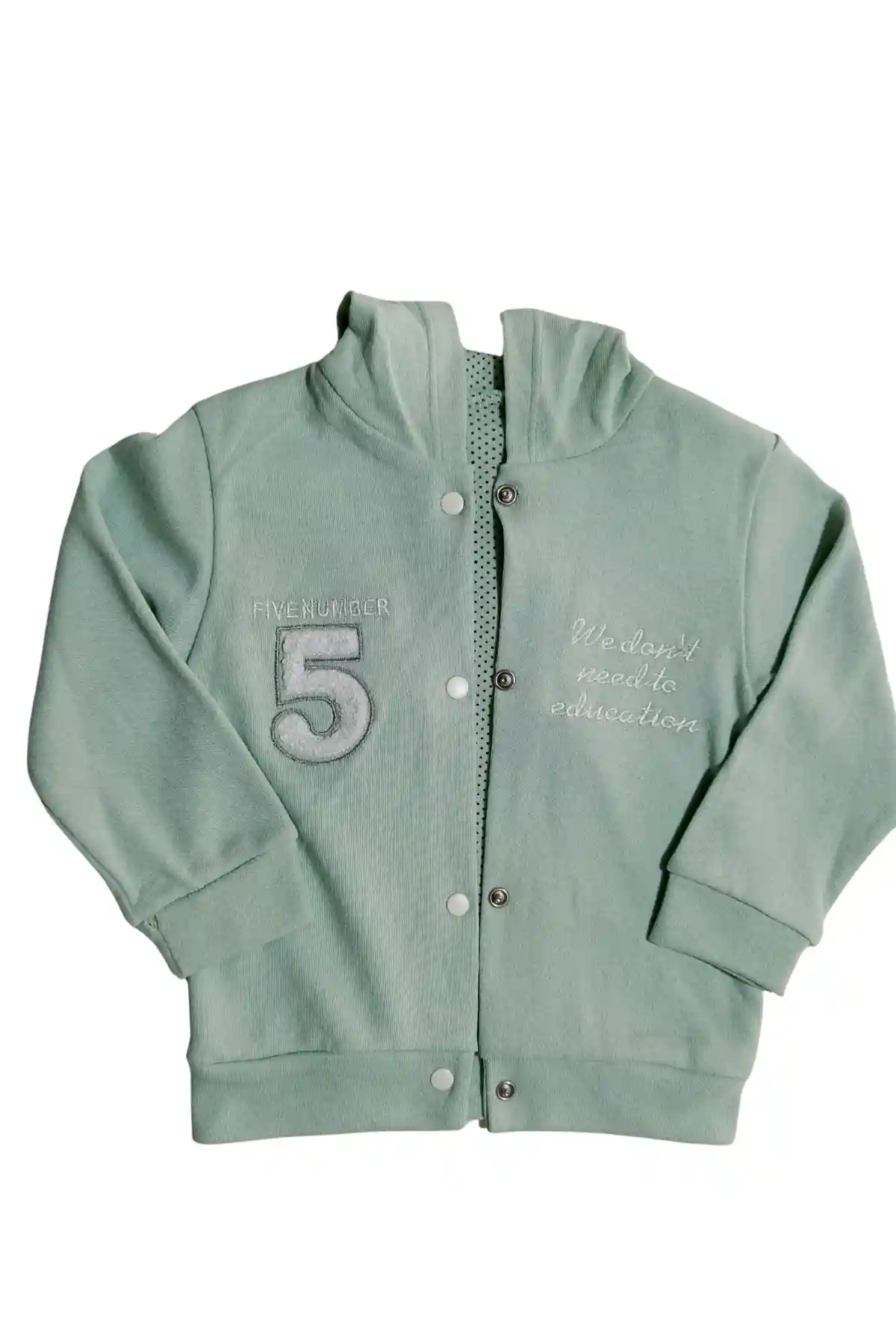Unisex-Bebek-Takimi-Kapsonlu-Yesil 3-6-9-12 Ay Unisex Bebek Takımı 3'lü Kapşonlu Hırka Body ve Alt – Yeşil - Görsel 1